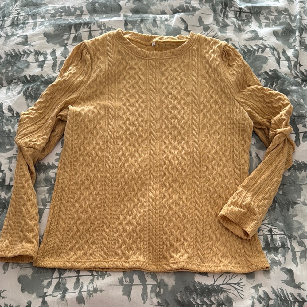 Cable Knit Mustard Sweater